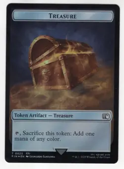 MTG Final Fantasy Double Sided Foil Token 6/23 Hero & Treasure - Image 2