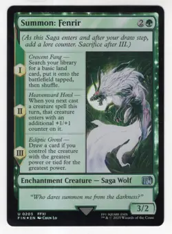 MTG Final Fantasy Foil Uncommon #0203 Summon Fenrir - Image 1