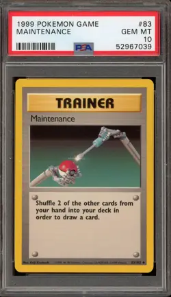 Pokemon Maintenance Base Set Unlimited #83 PSA 10 Gem Mint - Image 1