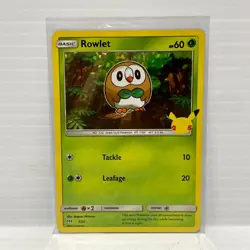 Rowlet 7/25 - Holo - 25th Anniversary Celebrations - Pokemon Card NM - Image 1