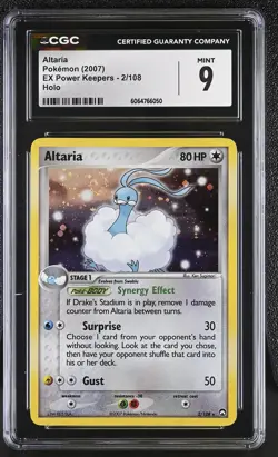 CGC 9 MINT Altaria 2007 EX Power Keepers 2/108 Holo SWIRL Pokemon Card - Image 1