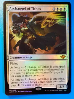 MTG 1x FOIL Archangel of Tithes # 2 Outlaws of Thunder Junction Magic the x1 NM - Image 1