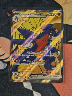 Pokemon TCG Cynthia's Garchomp EX 215/182 Destined Rivals Holo Full Art Card - Image 1