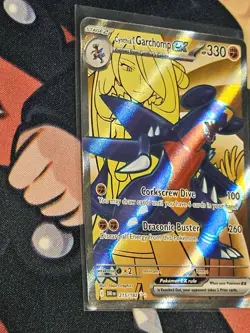 Pokemon TCG Cynthia's Garchomp EX 215/182 Destined Rivals Holo Full Art Card - Image 3