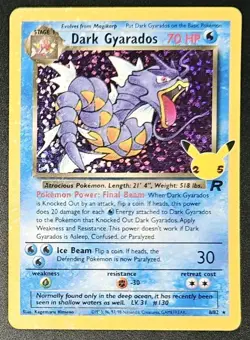 Dark Gyarados 8/82 2021 Pokemon Celebrations Classic Collection Holo Rare - Image 1