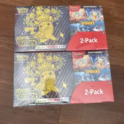 (2 Boxes) 2-pack Pokemon Surging Sparks ETB + Booster Bundle Costco SEALED - Image 1