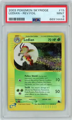 Ledian Skyridge Reverse Holo PSA 9 MINT - 2003 Pokemon 15/144 Rare Foil - Image 1