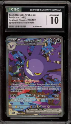 Pokemon Team Rocket's Crobat ex Destined Rivals SIR #234 CGC 10 Gem Mint - Image 1
