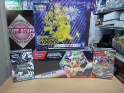 POKEMON PRISMATIC SURPRISE + SURGING ETB + MEGA EVOLUTION & BLACK BUNDLE BOXES - Image 1