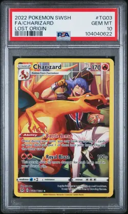 2022 POKEMON SWORD & SHIELD LOST ORIGIN #TG03 FULL ART/CHARIZARD PSA 10 - Image 1