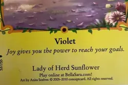 Bella Sara Violet S37/55 Trading Card Lady of Herd Sunflower Used - Image 2
