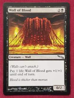 Magic The Gathering MIRRODIN WALL OF BLOOD black card MTG - Image 1