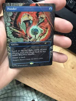 Ponder DND Secret Lair Rainbow Foil MTG TCG - Misprint. Bottom Crimp - Image 3
