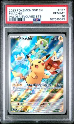 2023 Pokemon SVP Black Star Promo Pikachu #027 PSA 10 - Image 1