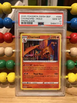 Pokemon TCG Charizard V Sword & Shield Prerelease Promo SWSH066 PSA 10 - Image 1