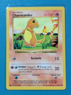 Pokemon Charmander 046/102 1999 Base Set (Shadowless) Regular - Image 1