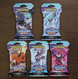 Chilling Reign 5 Sleeved Booster Packs Art Set New Factory Sealed Pokemon - Image 1