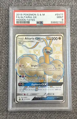 2019 Pokemon Sun & Moon Hidden Fates Altaria GX FA #SV77 PSA 9 MINT - Image 1