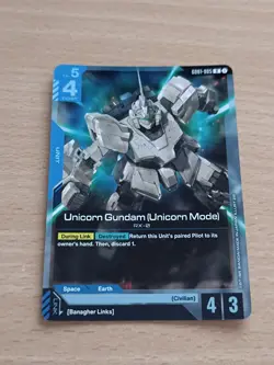 1x Gundam Card Game GD01-005 Unicorn Gundam Unicorn Mode R Foil Newtype Rising - Image 1
