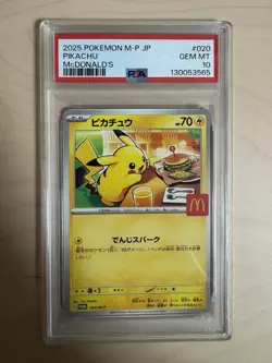 PSA 10 Pikachu 020/M-P McDonald's Happy Set Promo 2025 Pokemon Card Japanese - Image 1