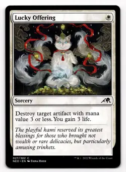 Lucky Offering - NM MTG NEO - Kamigawa: Neon Dynasty 027/302 - Image 1