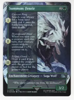 MTG Final Fantasy Foil Uncommon #0372 Summon Fenrir - Image 1