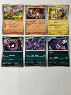 Pokemon Destiny Of Paldea Ita Iconic Common Cards Gengar Pikachu Charmander - Image 1