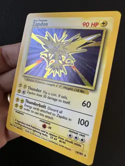 Zapdos 16/102 Unlimited Holo Rare Base Set English 1999 Wizards Pokemon Card - Image 3