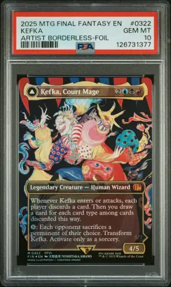 2025 MTG FINAL FANTASY #0322 KEFKA, COURT MAGE/KEFKA, RULER OF RUIN PSA 10 - Image 1