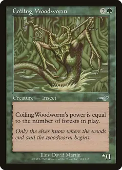 MTG Nemesis --- COILING WOODWORM --- Uncommon! NM! Magic the Gathering! - Image 1