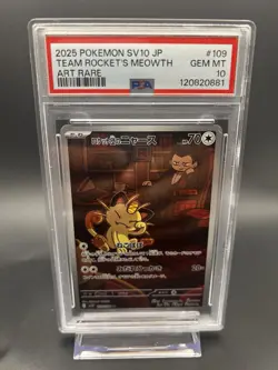 PSA 10 Team Rocket's Meowth AR 109/098 Glory of Team Rocket Pokemon CardJapanese - Image 1