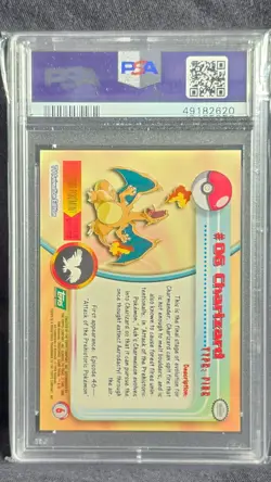 Charizard #6 PSA 10 GEM MINT 1999 Topps Pokemon TV Animation LOW POP - Image 2