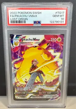 2022 Pokemon SWSH Lost Origin Pikachu VMAX Full Art Trainer Gallery PSA 10 GEM - Image 1