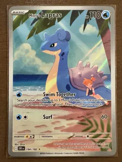 Pokemon TCG Destined Rivals Misty's Lapras 194/182 NM Illustration Rare Holo - Image 1