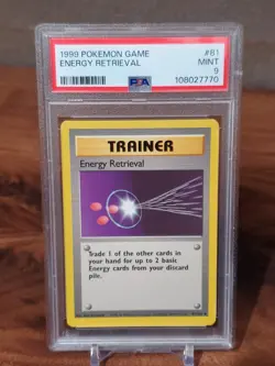 1999 POKEMON BASE UNLIMITED ENERGY RETRIEVAL PSA 9 MINT 81/102 - Image 1