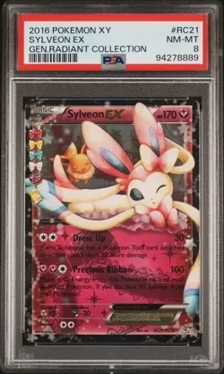 Pokemon TCG PSA 8 Sylveon Ex RC21 Generations Radiant Collection - Image 1