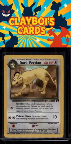 Dark Persian Team Rocket Pokemon 42/82 Uncommon Near Mint or Better - Image 1