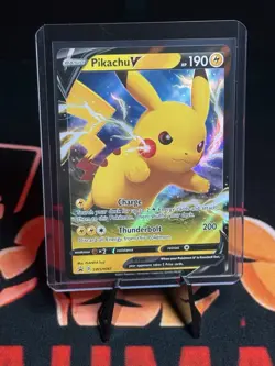 Pokemon SWSH061 Pikachu V Full Art Ultra Rare Holo Black Star Promo Card New Tcg - Image 1