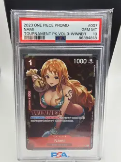 Nami (Tournament Pack Vol. 3) [Winner] ST01-007 One Piece promo Card Foil PSA 10 - Image 1