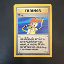 Pokemon Vintage Non Holo Rare Misty Trainer Card Gym Heroes 102/132 - Image 1