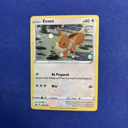 Pokemon TCG Eevee Black Star Promo SWSH190 Cosmos Holo Card NM Swirl - Image 1