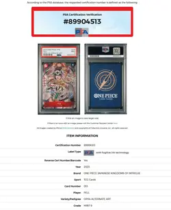 PELL Alt Art OP04-013 SR Kingdoms of Intrigue ONE PIECE Card Japanese PSA 9 MINT - Image 5