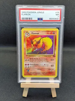 PSA 7 FLAREON 19/64 Jungle Set Rare Non-Holo Pokemon Card 1999 WOTC NM - Image 1