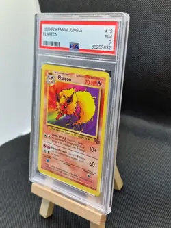 PSA 7 FLAREON 19/64 Jungle Set Rare Non-Holo Pokemon Card 1999 WOTC NM - Image 3