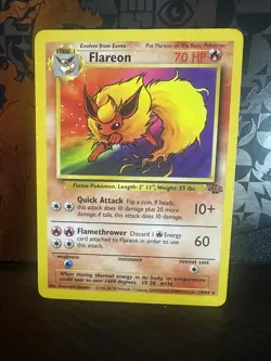 Flareon 19/64 Jungle Non-Holo Rare WOTC Vintage Pokemon Card 1999 - Image 1