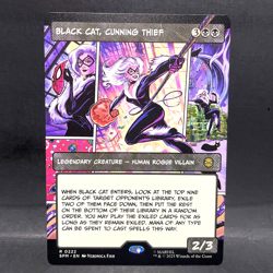 2025 MTG MARVEL'S SPIDER-MAN BORDERLESS BLACK CAT, CUNNING THIEF 0222 (RARE) - Image 1