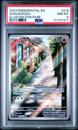 2023 POKEMON PAL EN-PALDEA EVOLVED ILLUSTRATION RARE #219 SUDOWOODO PSA 8 - Image 1