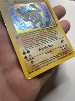Base Set 1st Edition Machamp Holo Pokemon TCG Card ( Heavy Play ) 8/102 - Image 3
