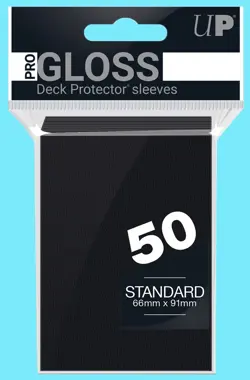 50 ULTRA PRO GLOSS BLACK STANDARD SIZE DECK PROTECTOR Card Sleeves mtg ccg tcg - Image 1