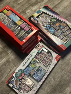IN-HAND Pokemon Prismatic Evolutions Costco 8 Mini-Tin Bundle w Promo Cards - Image 1